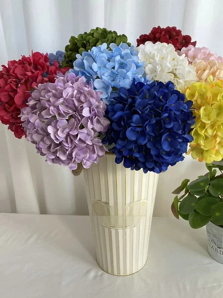 1/5/10 pièces 58cm têtes hortensia bouquet soie fleurs artificielles pour fête mariage salon décoration de la maison flores decorativas