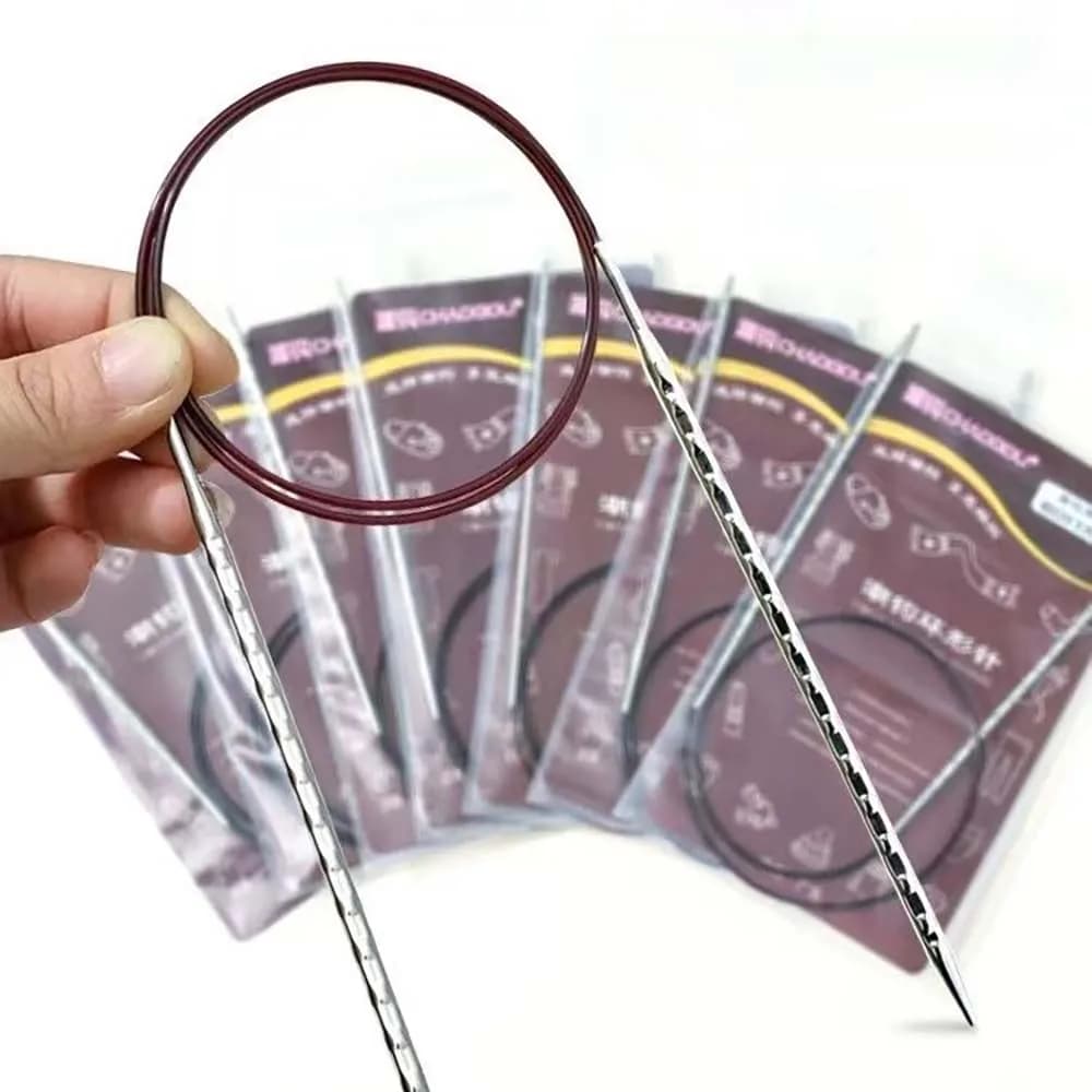 Aiguilles à tricoter circulaires carrées 2.0-5.0mm, 40-100cm, épingles de tissage en métal creux, outils de couture, fil de laine et de coton,