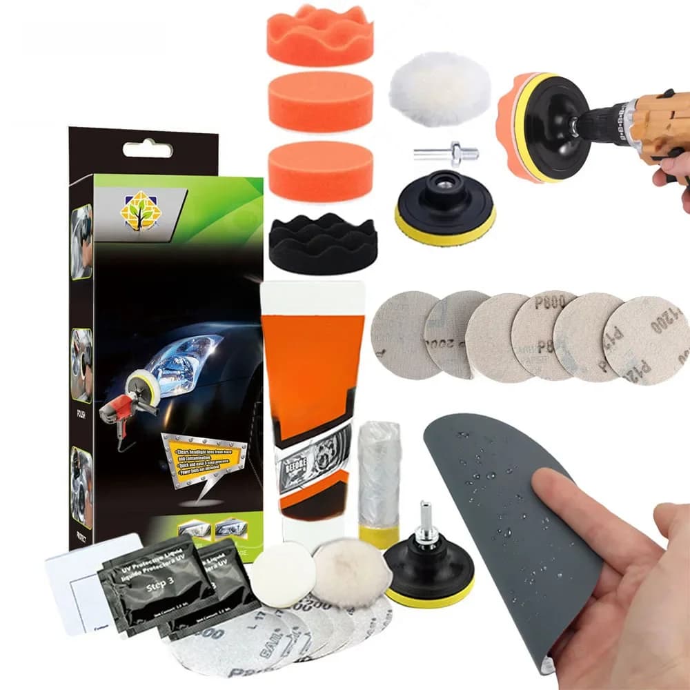 Kit professionnel de restauration de phares de voiture, élimine le jaunissement et les rayures, vernis longue durée pour les lumières de