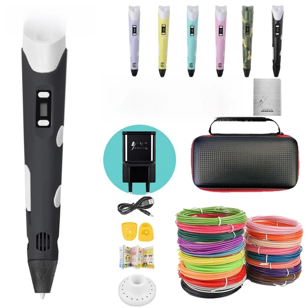 2025 ensemble drôle bricolage stylo 3D pour enfants anniversaire noël nouvel an cadeau garçon filles stylo d'impression 3D créatif avec stylos 3D