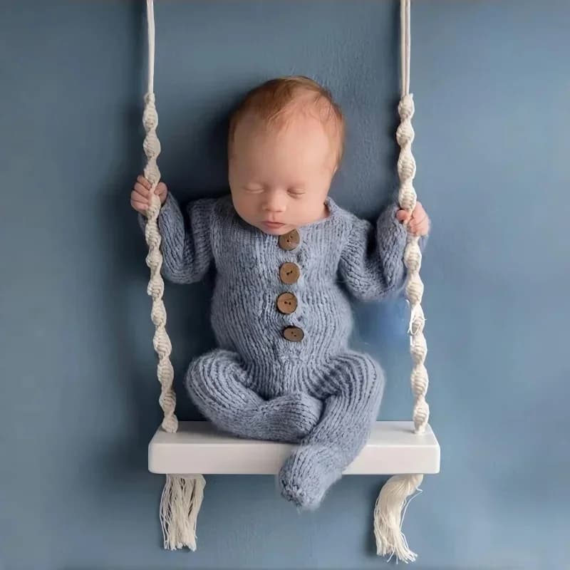Chaise balançoire en bois pour nouveau-né, accessoires de photographie pour bébé, meubles pour nourrissons, accessoires de prise de vue photo