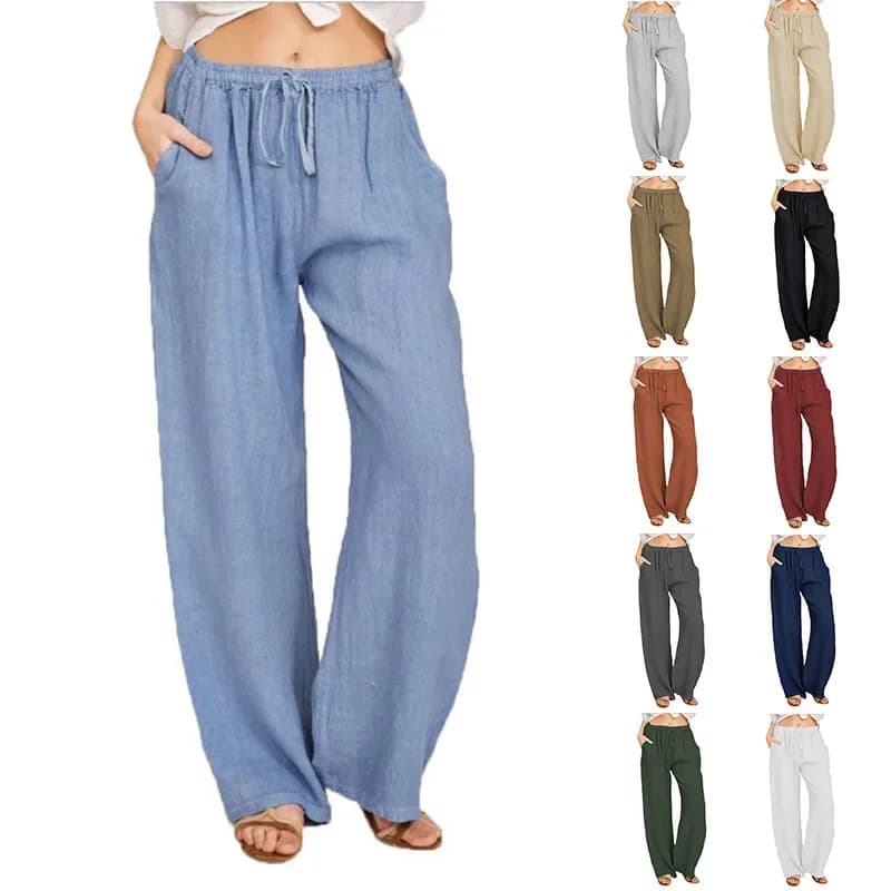 Été et automne nouveaux vêtements décontractés pour femmes en Europe, en amérique et en Europe grands pantalons décontractés en coton et