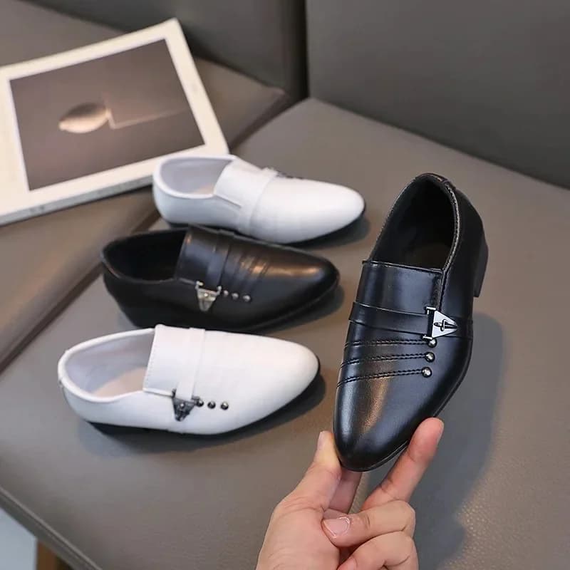 Mocassins en cuir à enfiler pour enfants, chaussures noires, chaussures de performance formelles, mode décontractée, enfants, étudiants, garçons,
