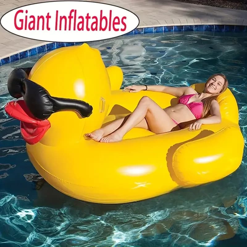 Lit flottant épais pour piscine, matelas pneumatique, canard géant, chaise longue gonflable, adaptée à la piscine et aux fêtes sur la plage