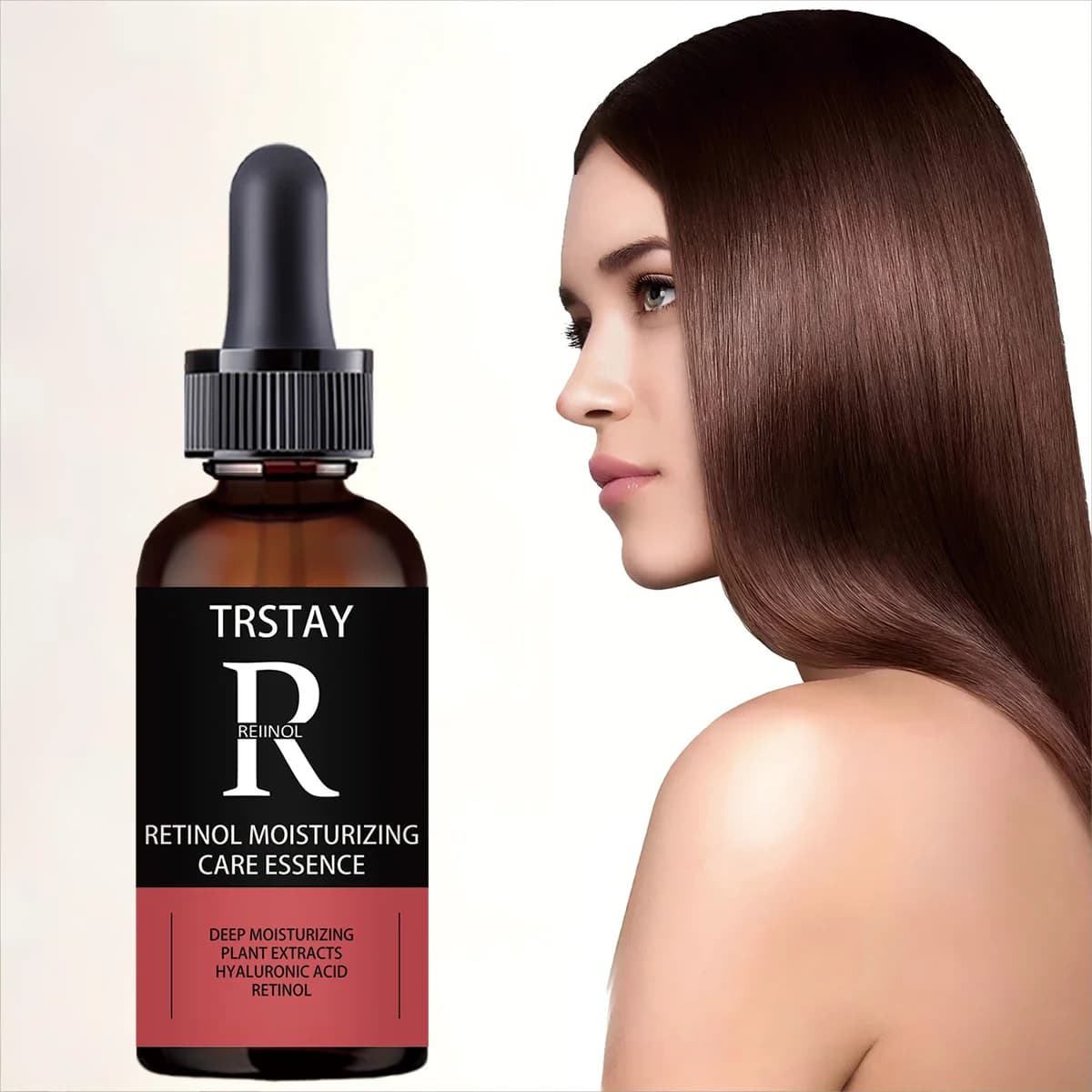 TRSTAY Essence de soin capillaire au rétinol, sérum capillaire hydratant et réparateur avec acide hyaluronique et extraits de plantes, huile