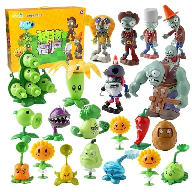 Figurines plantes vs Zombies jouets ensemble complet série Peashooter Pirate Jetpack Zombie poupées en Silicone souple pour enfants cadeaux