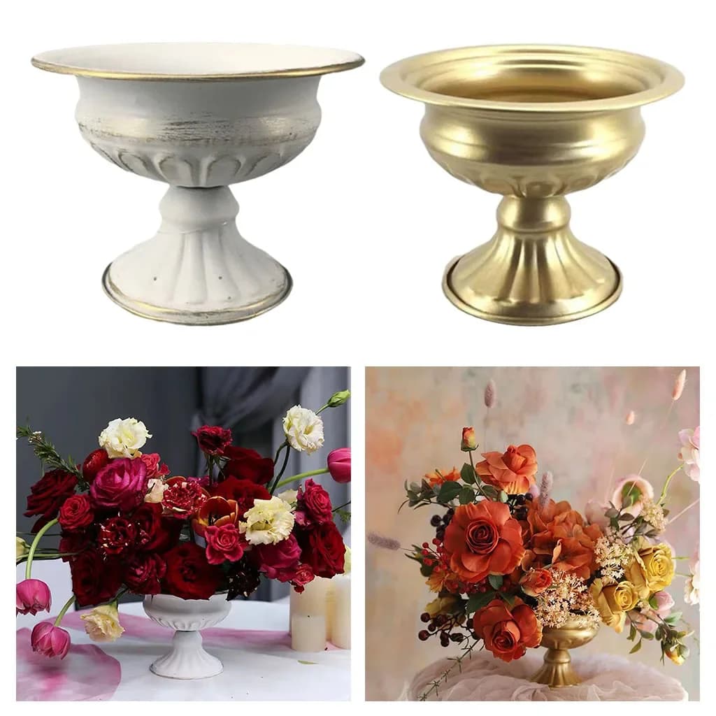 Vase à fleurs en métal, centres de Table, bougeoirs, décoration de fête d'anniversaire et de mariage, accessoires d'ornements suspendus