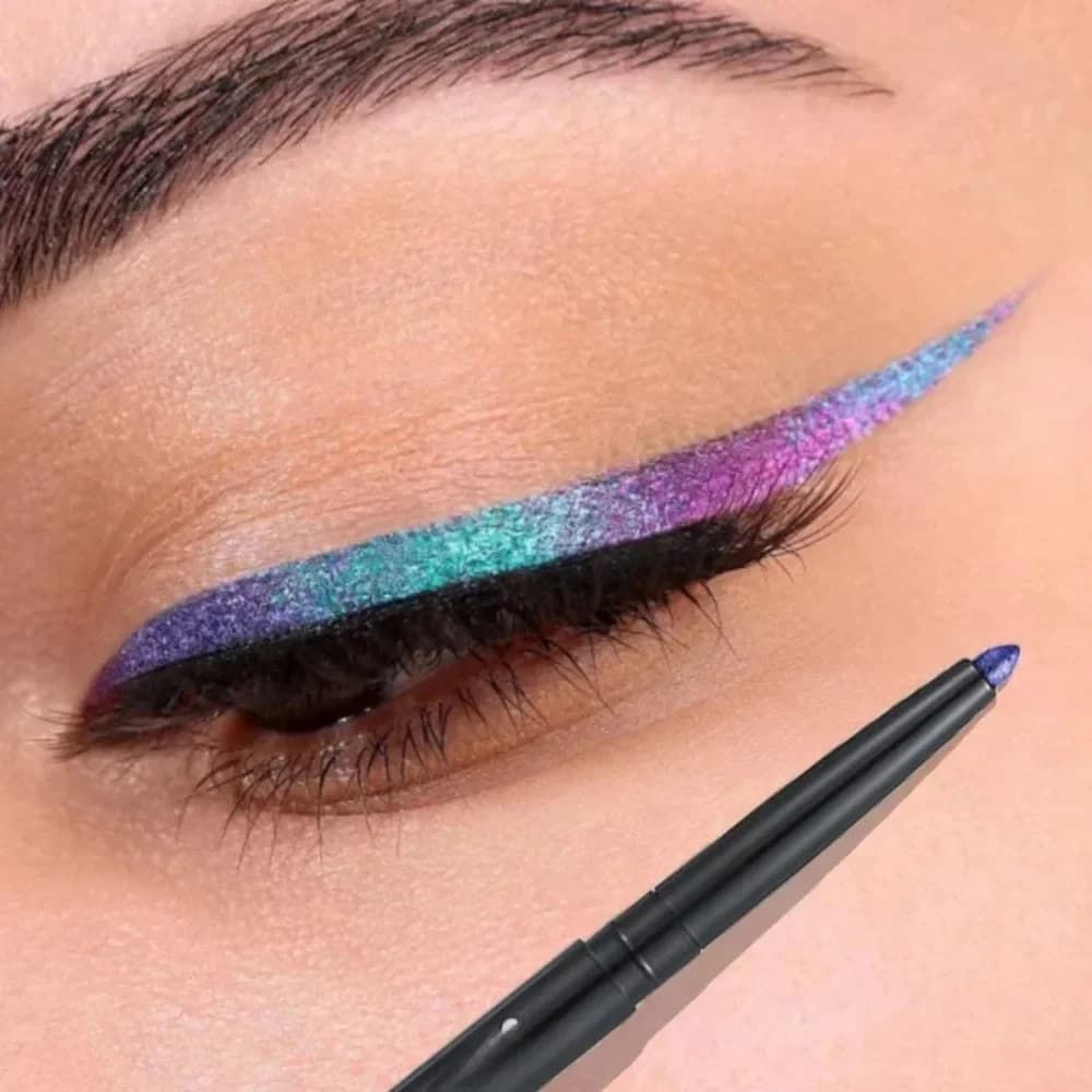 Stylo Eyeliner aurore à paillettes, multi-cromé, fard à paupières métallique brillant durable, couché, ver à soie, vert, violet, Pigment de