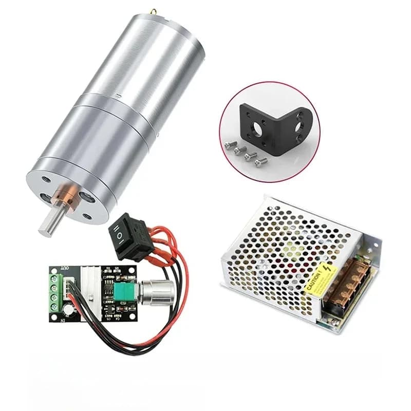 Moteur à engrenage à vis sans fin JGA25-370, DC 12V 24V 12 tr/min-1360 tr/min, moteur à engrenages de réduction, grand couple, moteur inversé