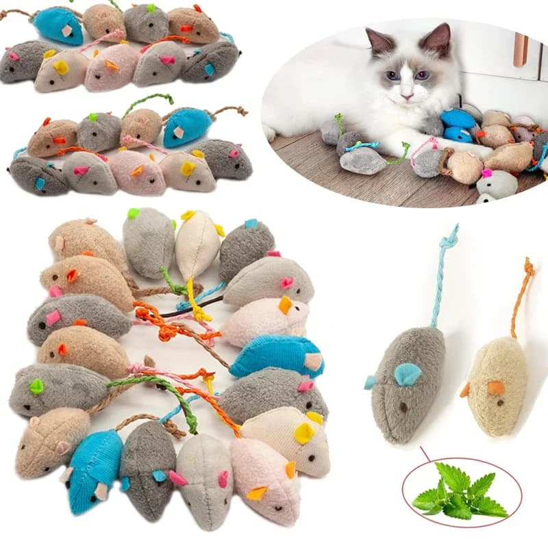 3/200 pièces hochet chat souris jouets également préfabriqués herbe-aux-chats fausse fourrure chat souris jouets interactif chat jeu