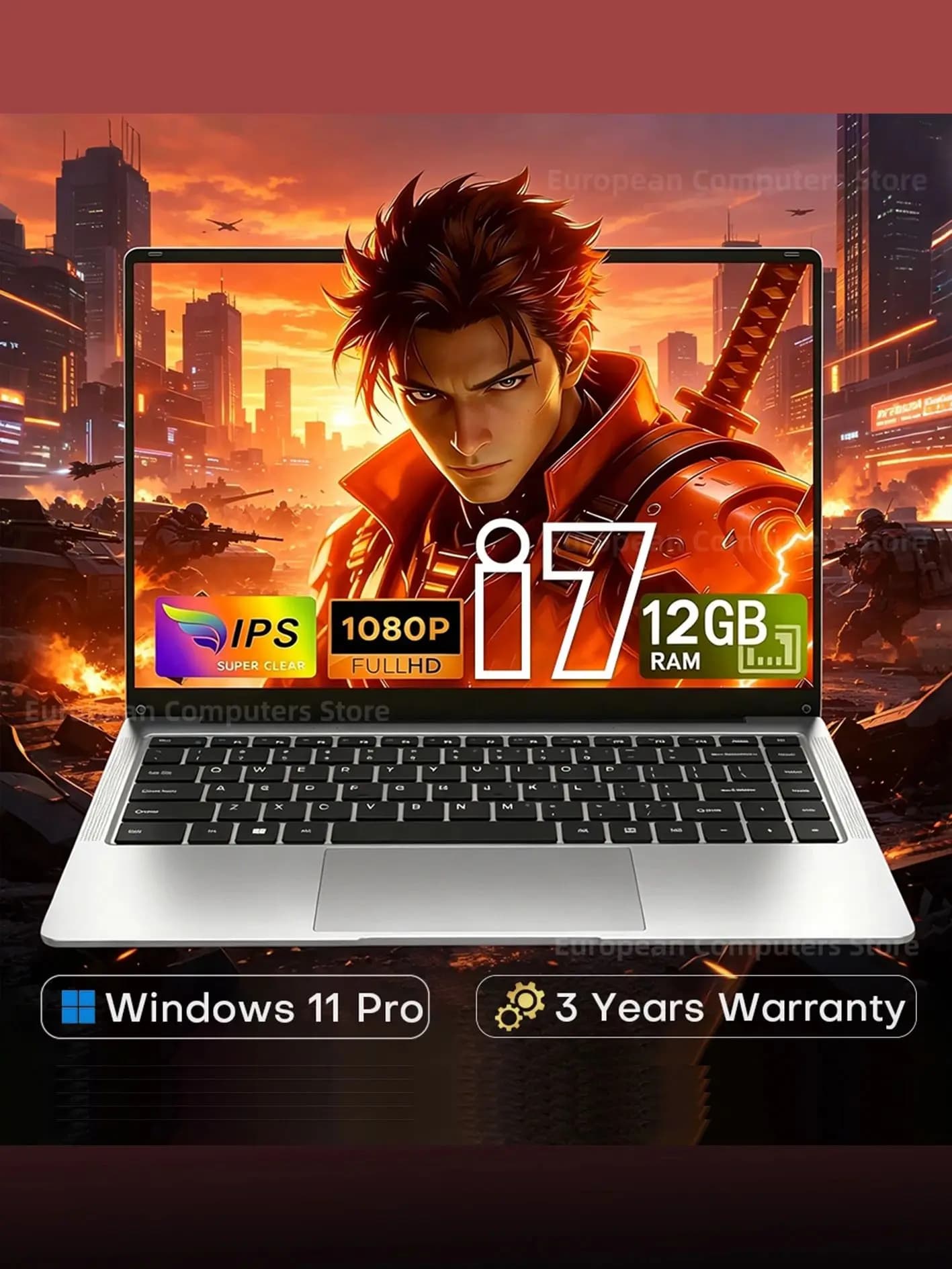 Ordinateur portable Windows 11 Pro 2026, Intel Core i7 9850H, 12 Go de RAM, 512 Go/1 To SSD, ordinateur portable pour les affaires, les études et le