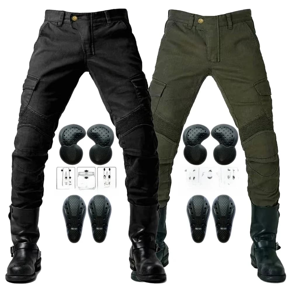 Pantalon de moto noir pour hommes, mode, mise à niveau, protecteur d'extension, détachable, course sur route, quatre saisons, Jeans décontractés,