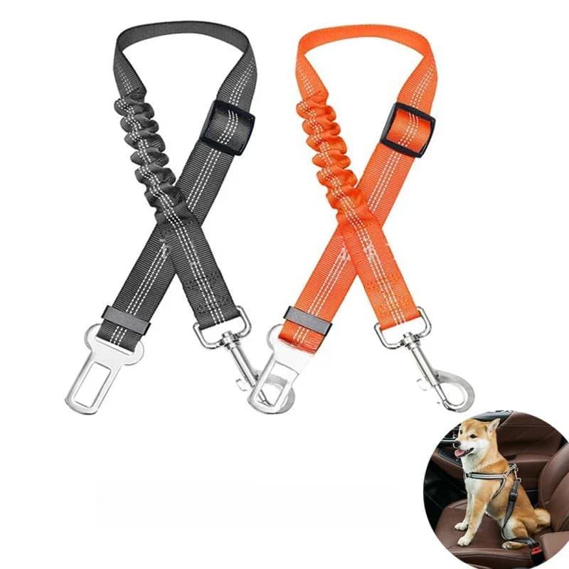 Harnais de ceinture de sécurité de voiture réglable pour chiens, coussin réfléchissant en Nylon, élasticité, accessoires de voyage pour chiens