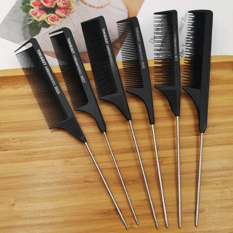 Peignes professionnels pour queue de cheveux, en acier inoxydable, pour coupe de Salon, outils de soins capillaires à pointes, accessoires de