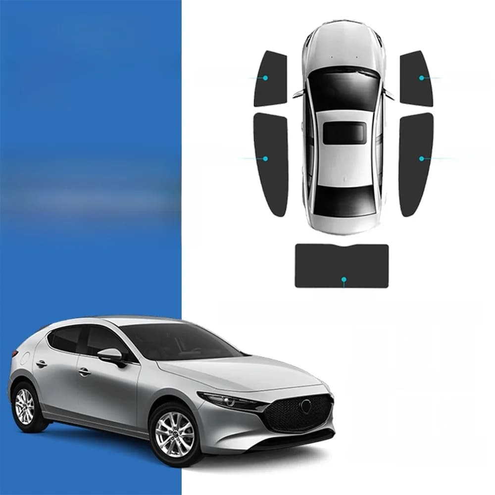 Pour Mazda 3 Hatchback BP 2019-2024 Mazda3 Pare-soleil magnétique pour voiture, rideau de pare-brise avant, pare-soleil pour vitre latérale arrière