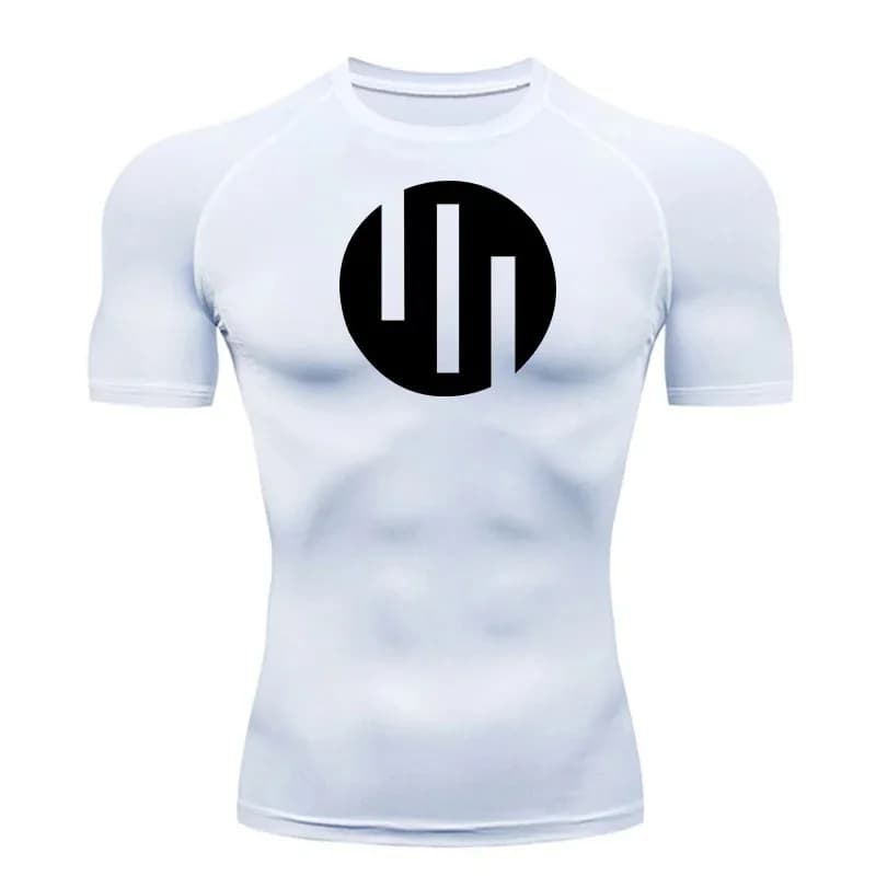 T-shirt de course à manches courtes, chemise de Compression blanche pour hommes, exercice de gymnastique, séchage rapide, Protection solaire,