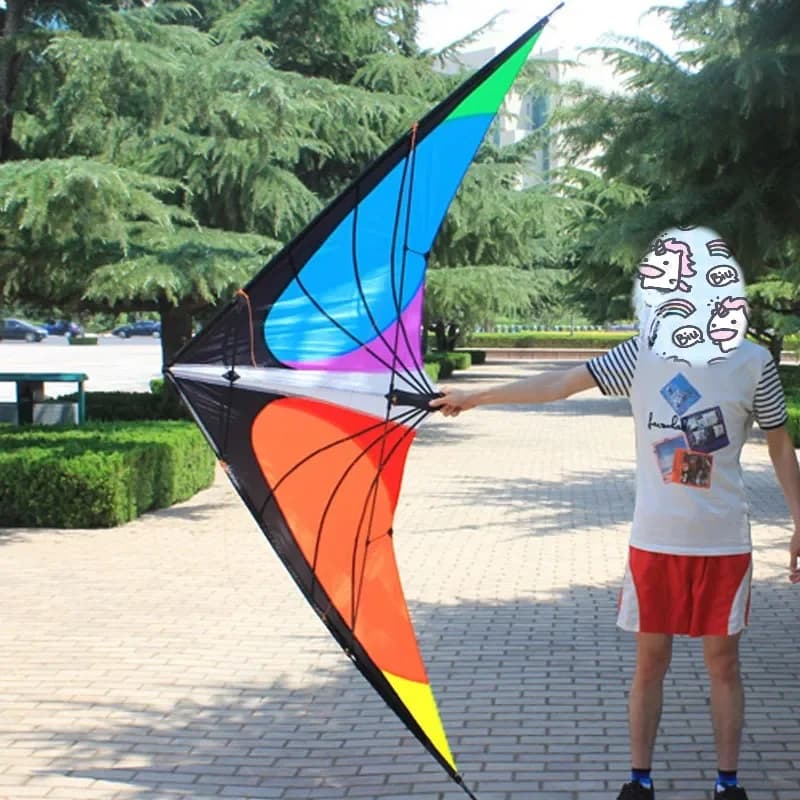 Cerf-volant de cascade électrique pour adultes, Sport de plein air, double ligne, Triangle 1.8/2.4m, bons jouets volants avec poignée et ligne,