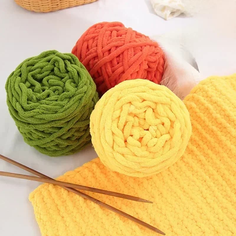 Fil Chenille Ogo pour Écharpe à Main, Bande de Glace Douce, Fil de Coton, Bricolage, Optique, Vente en Gros, 100g par Boule