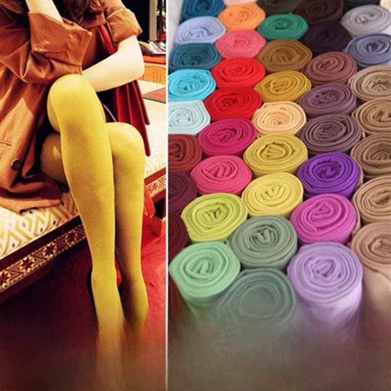 Collants Colorés Sexy pour Femmes, Bas de Couleurs Bonbons Lolita, Lingerie Gothique à la Mode, Printemps et Automne