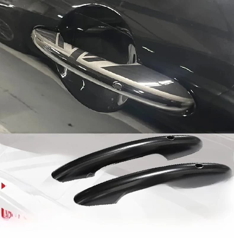 Couvercle de poignée de porte drapeau noir, 2 pièces, garniture autocollante pour MINI Cooper S JCW F56 F57, pièces extérieures de style de