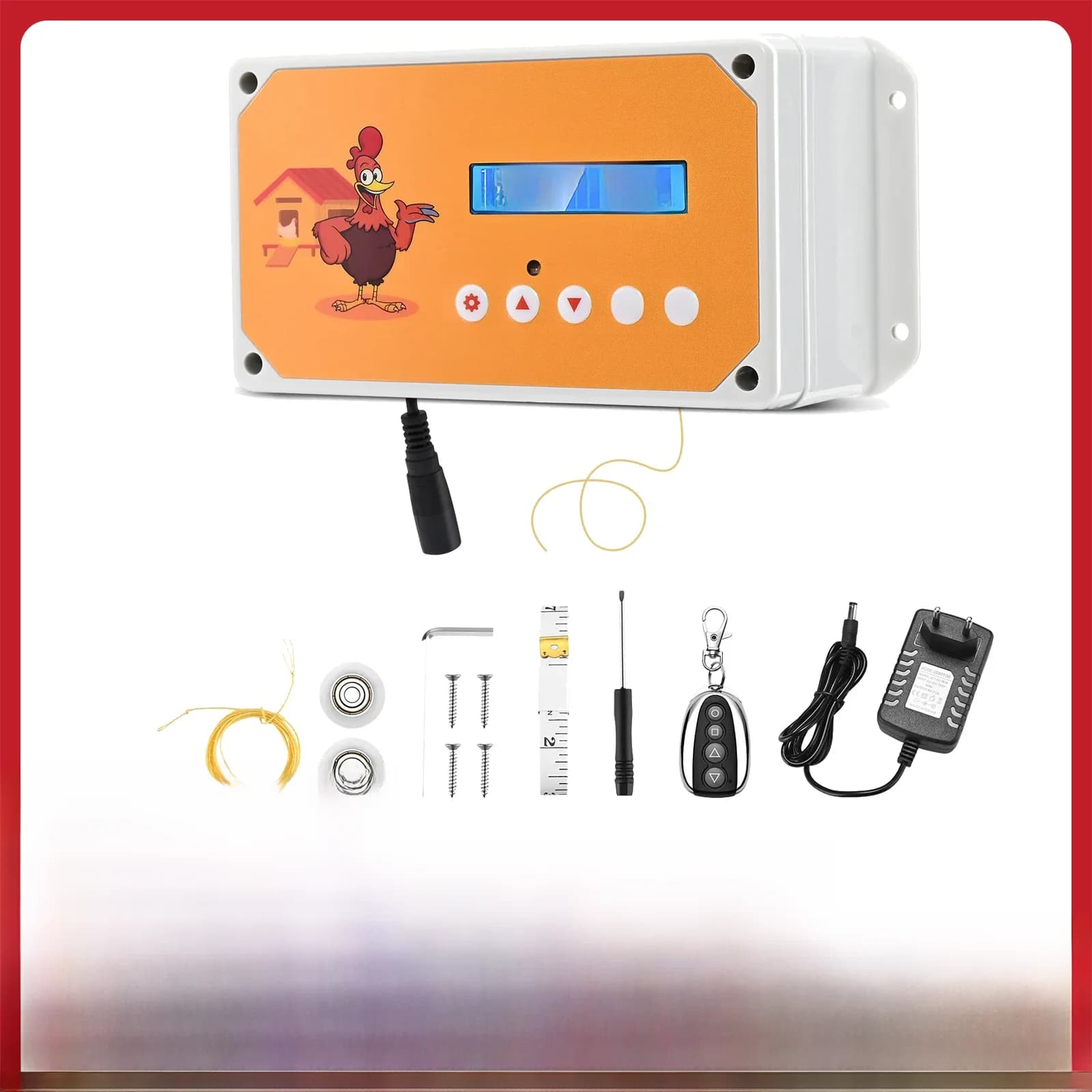 Porte automatique pour poulailler avec télécommande et minuterie, kit de porte électrique pour poulailler, traction 3 kg