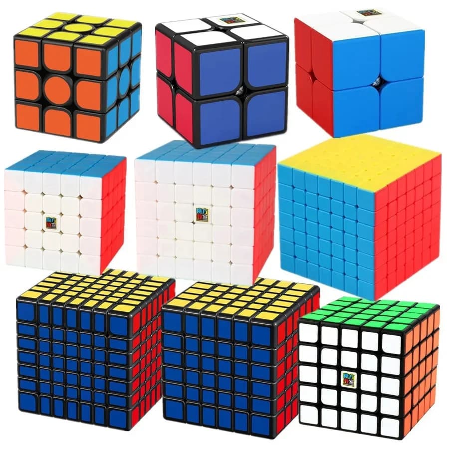 MOYU MeiLong 2x2 3x3 4x4 5x5 6x6 7x7 Cubes magiques sans colle/autocollant Cube vitesse Magico Cubo Puzzle éducatif jouets pour enfants 브