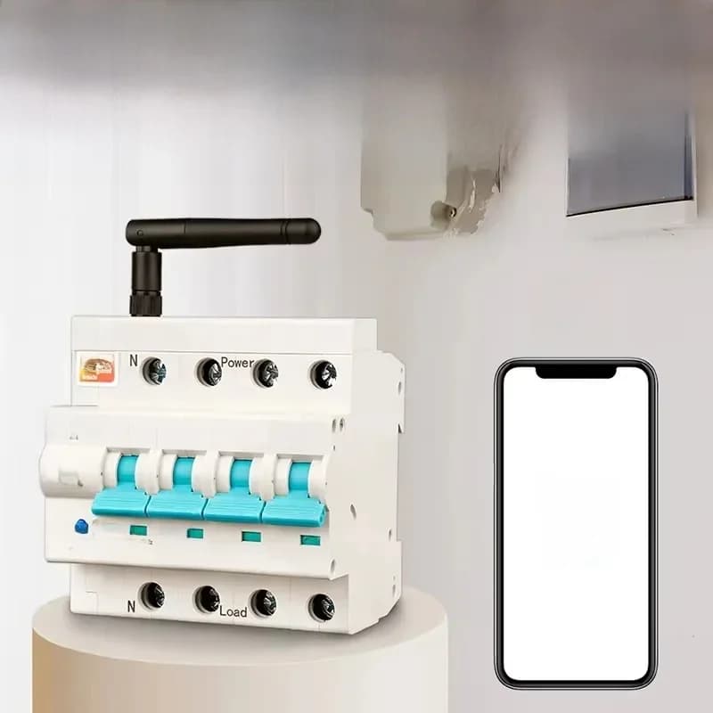 Disjoncteur intelligent Wi-Fi Tuya 1P 2P 3P 4P compatible avec Smart Life, minuterie, commande vocale et télécommande automatique