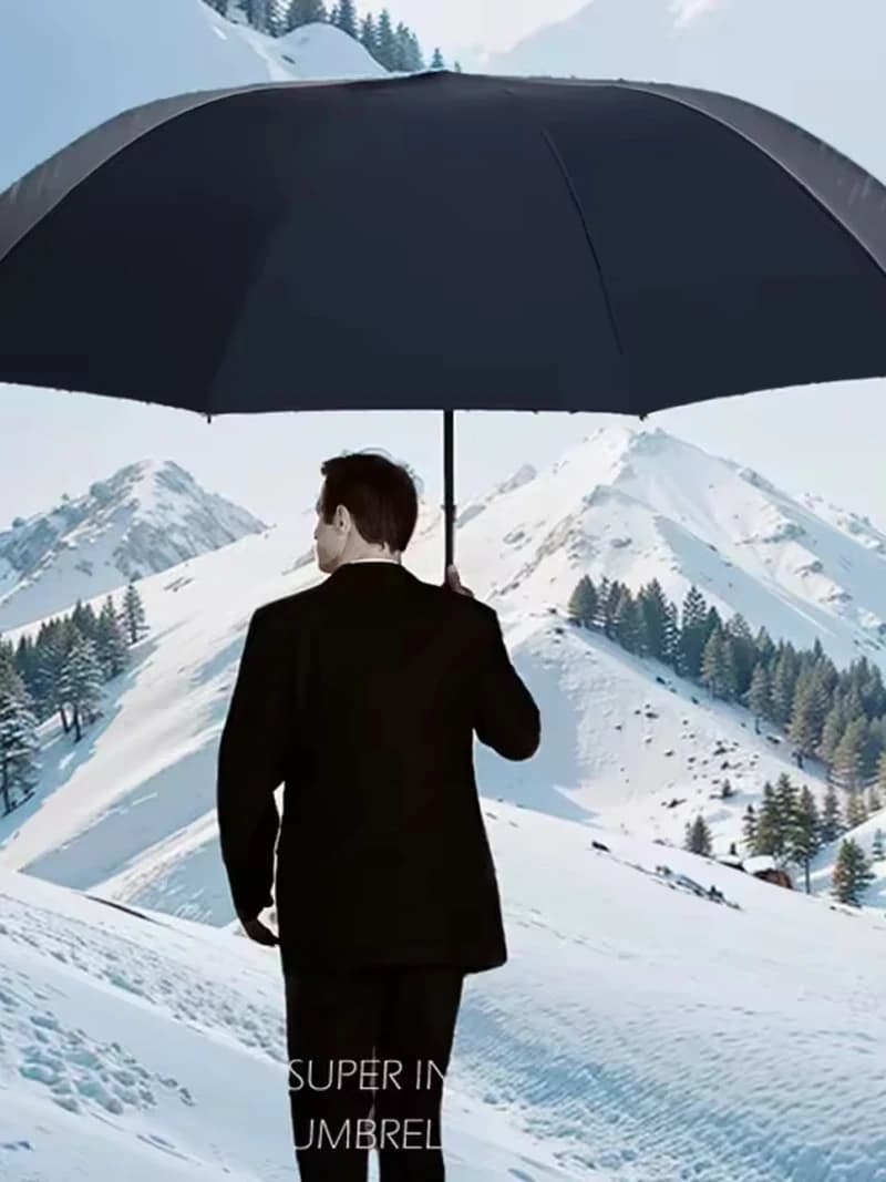 Parapluie pliable extra-large de 130 cm, adapté aux jours ensoleillés et pluvieux, résistant au vent et imperméable, offrant une protection