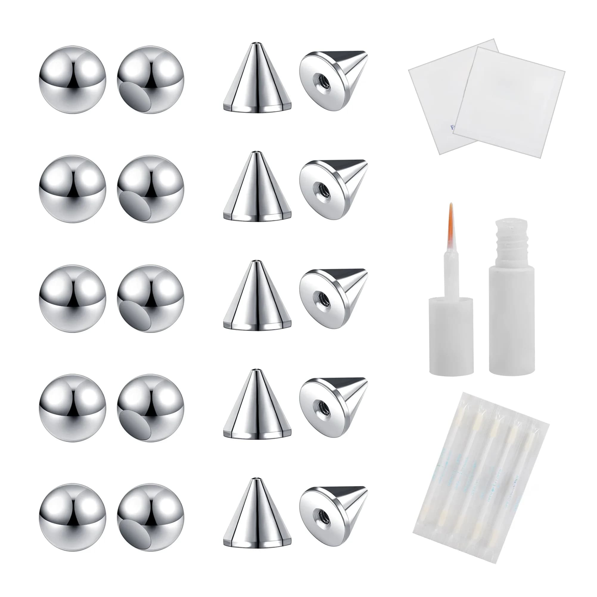 ZS – faux clous à lèvres en acier inoxydable, anneau à sourcils à coller, bijoux Non Piercing, faux clous de nez, Piercing pour le visage, ancre