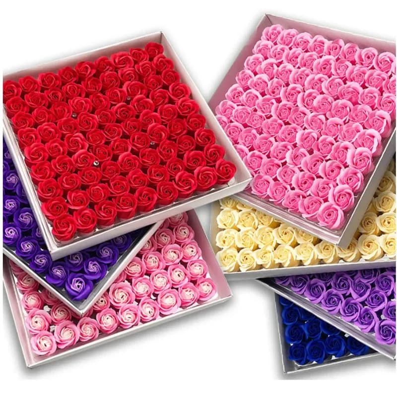 Têtes de roses de savon artificiel, 81 pièces, pour décoration de mariage, cadeaux de saint-valentin, arrangements de salon et de maison