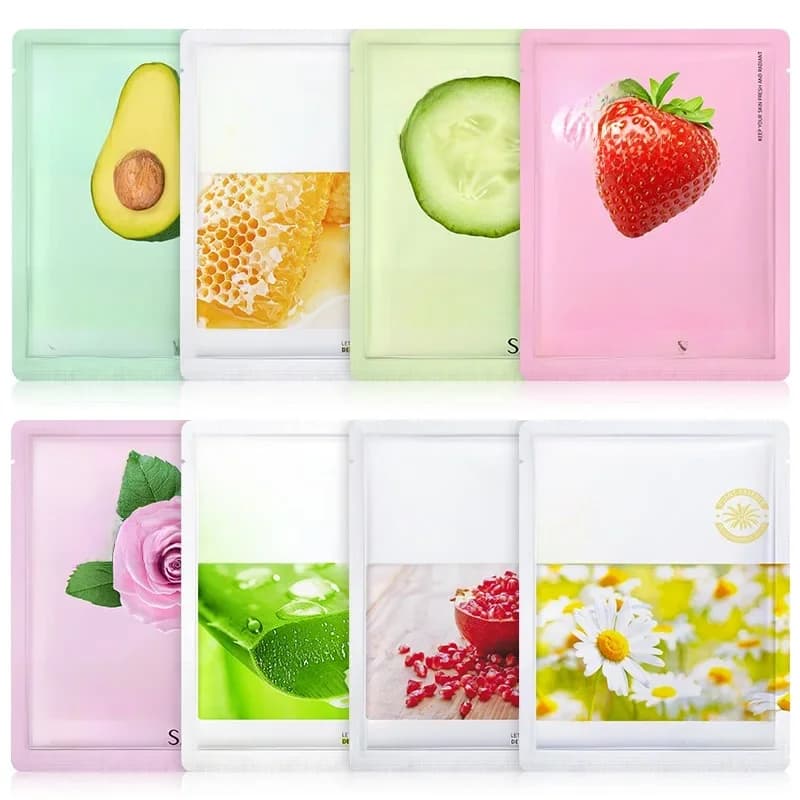 8 pièces masque Facial végétal naturel beauté soins de la peau masques faciaux hydratant raffermissant masque Facial soin du visage cosmétiques
