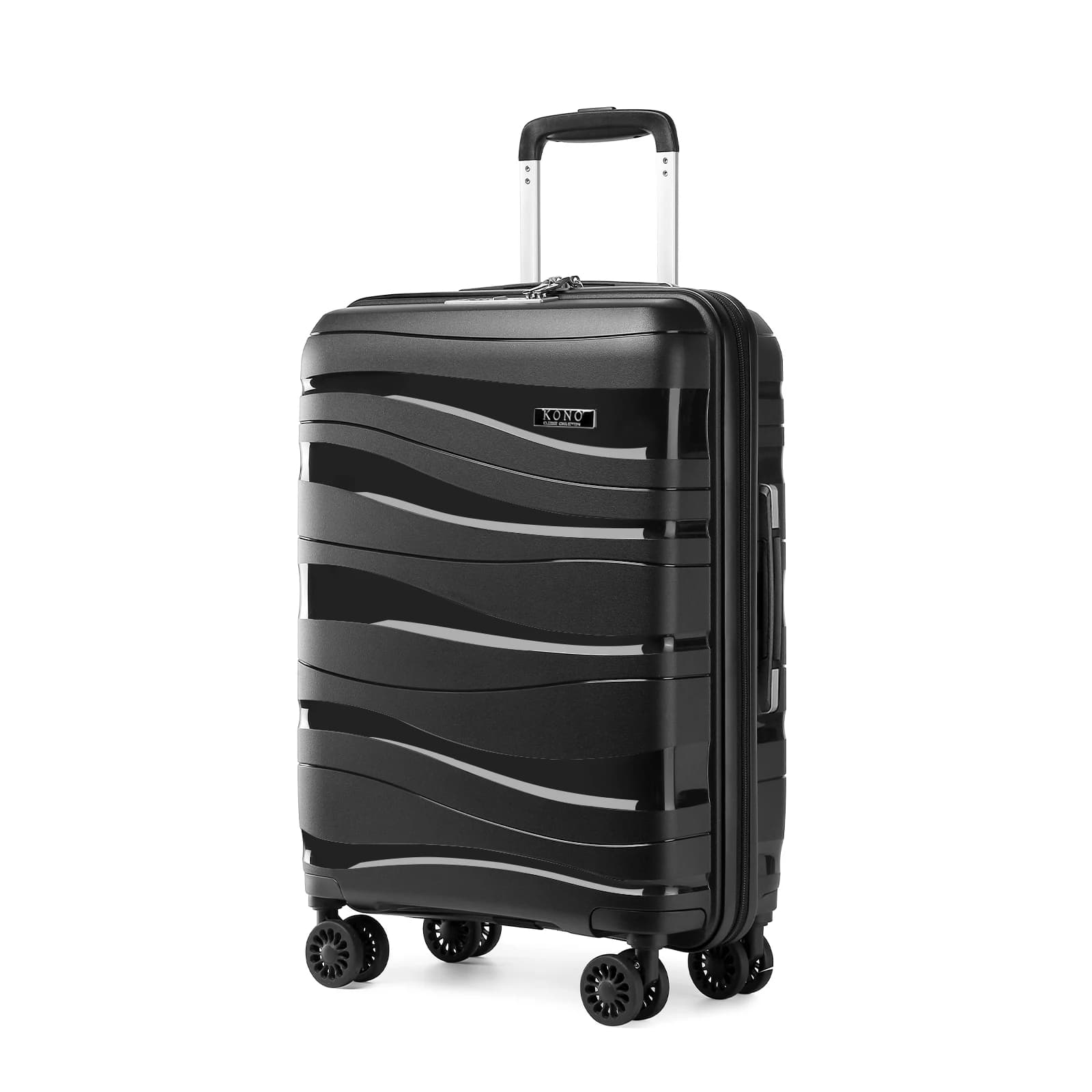 KONO-Valise à roulettes légère avec serrure TSA, valise rigide, polypropylène, M, L, XL, ensemble de 2, 3/4 pièces