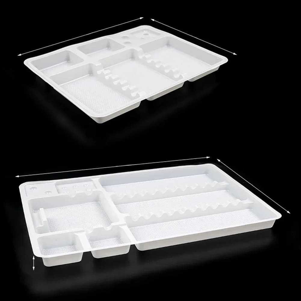 Miroir de bouche en plastique PVC pour tatouage, maquillage, dentiste, pince à épiler, plaque de rangement consommable, poulet dentaire,