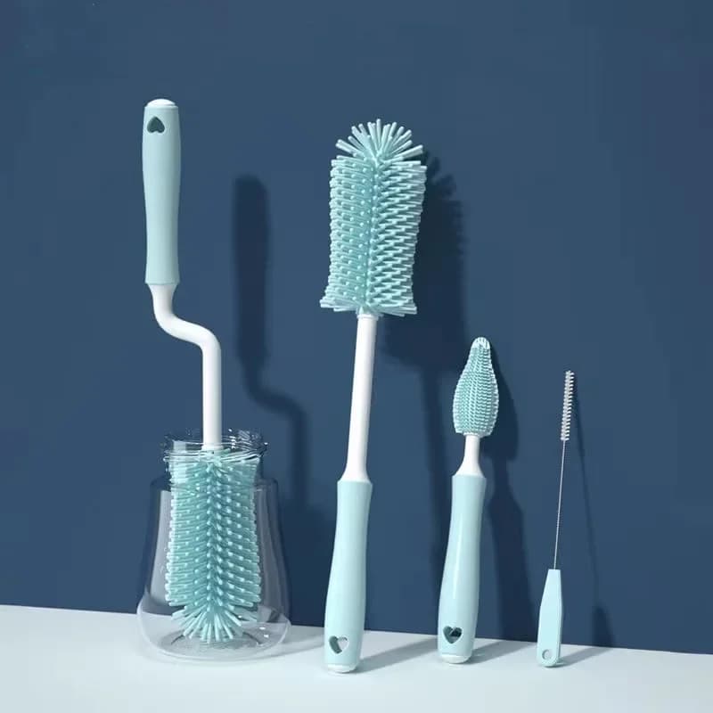 Brosse de nettoyage de bouteilles en Silicone, sucette pour bébé, épurateur de paille, petite brosse, tasse en verre à 360 degrés, ensemble