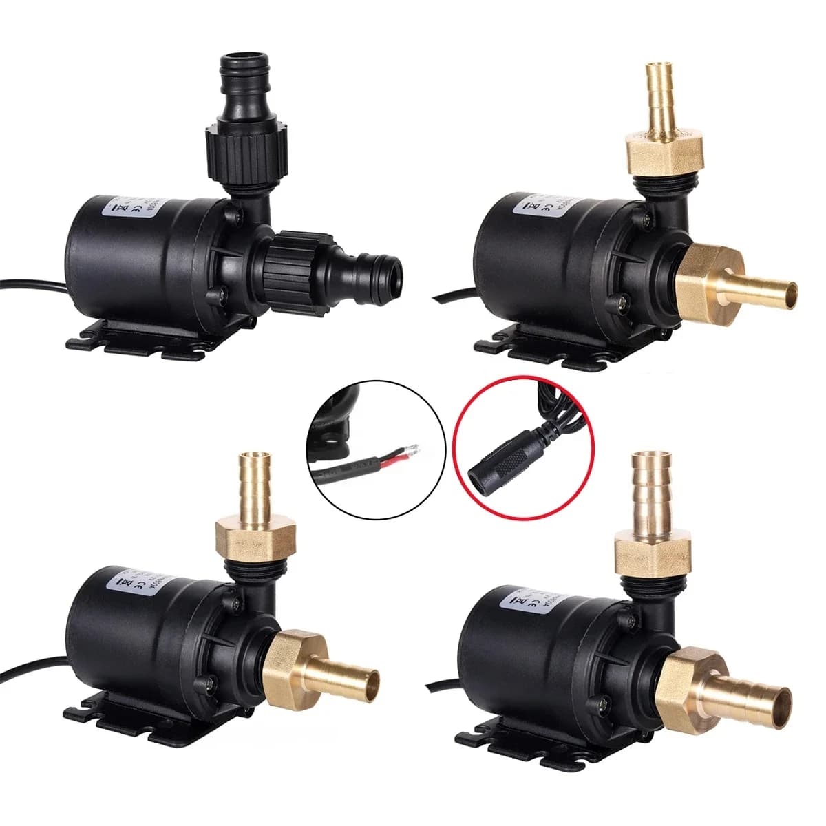 Pompe à eau ultra haute pression, DC 12V, 24V, 1/2 ", interface filetée mâle, faible bruit, 800L, H, poisson précieux, connexion 8mm, 10mm, 12mm,