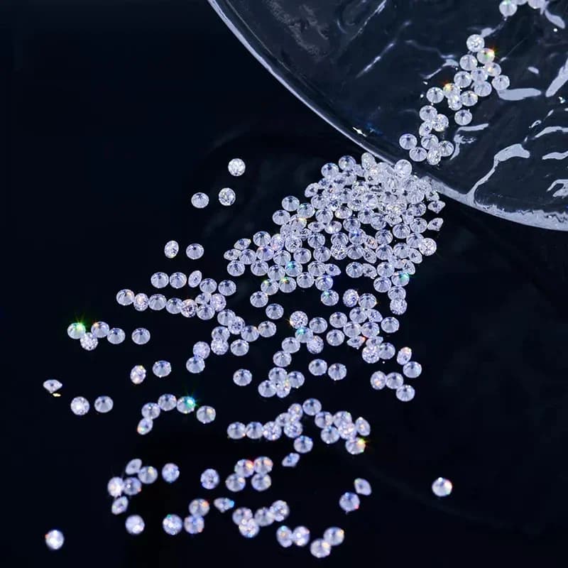 Véritables pierres précieuses de moissanite testées au diamant, partie supérieure D, VVl's, petite TANMoissanite adt, charbon, 0.8mm-3.0mm, 1,0 ct