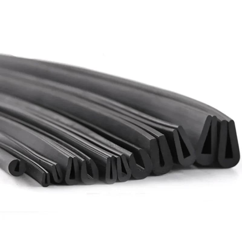 Bande de bordure en caoutchouc noir, section en U, protection anti-huile, largeur intérieure ENME 0.5-10mm, hauteur 5-15mm, 1 m, 2 m, 3 m, 5m, 10m