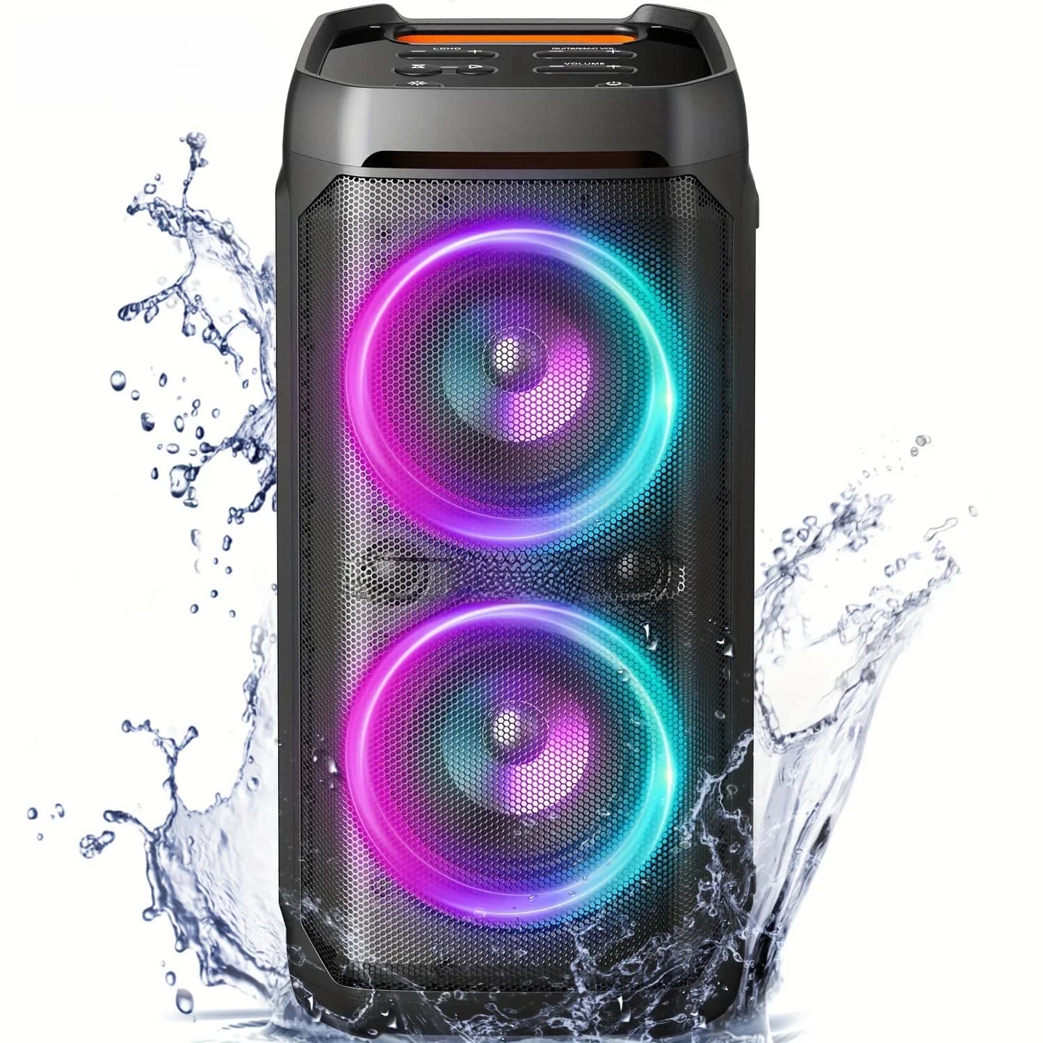 Enceintes Bluetooth W-KING T11 100W RMS, étanches IPX6, BT 5.3, Boombox portable pour fêtes, basses profondes sans fil/son puissant et massif 115 dB