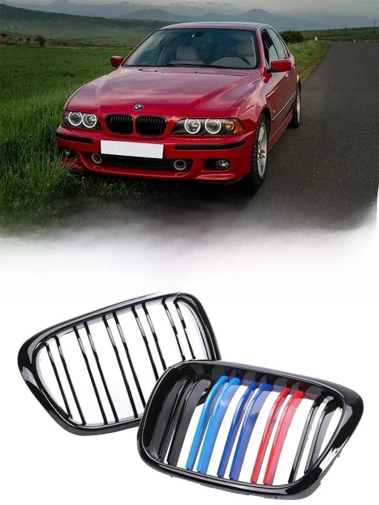 Pare-chocs avant, rein inférieur, Grilles intérieures, Ventilation, Style M, Grille de conception chromée, lifting pour BMW série 5 E39 1997