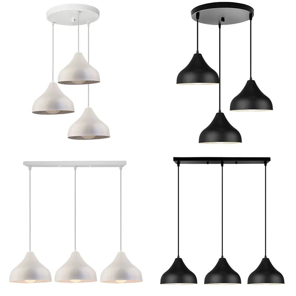 Lampes suspendues simples nordiques abat-jour en aluminium lampe suspendue moderne pour cuisine salon salle à manger Restaurant lustres