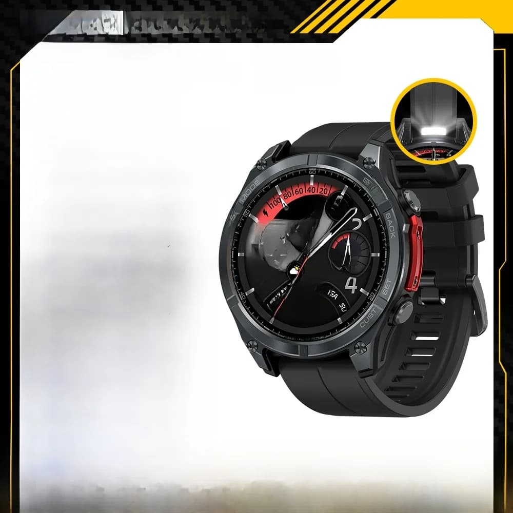 Nouveau Zeblaze Stratos 4 GPS montre intelligente 1.43 ''AMOLED affichage lampe de poche intégrée boussole altimètre barométrique 5 ATM Smartwatch