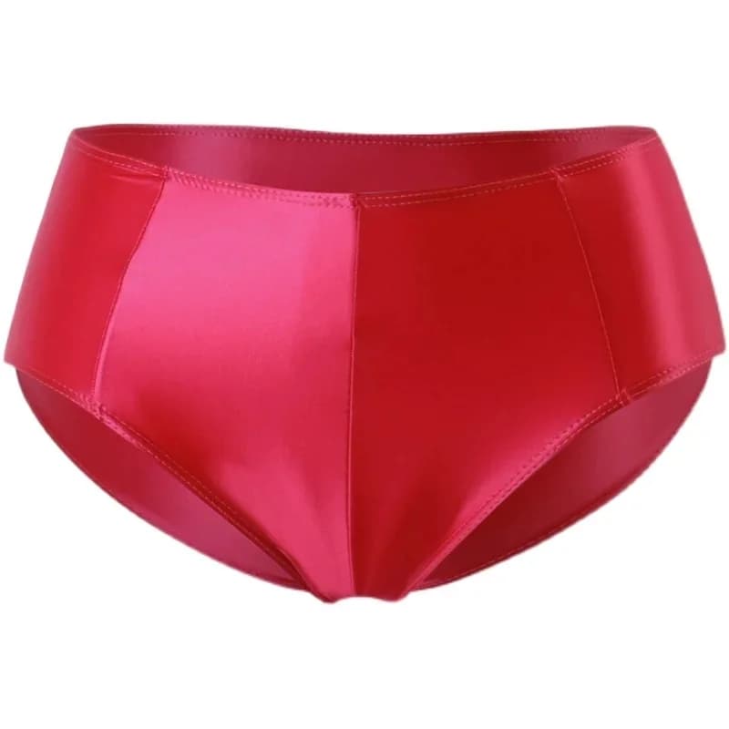 Pantalon de sécurité en nylon sexy pour hommes, sous-vêtements brillants, slips shapewear unisexes, slips mi-audihip, lifting huileux, maillot de