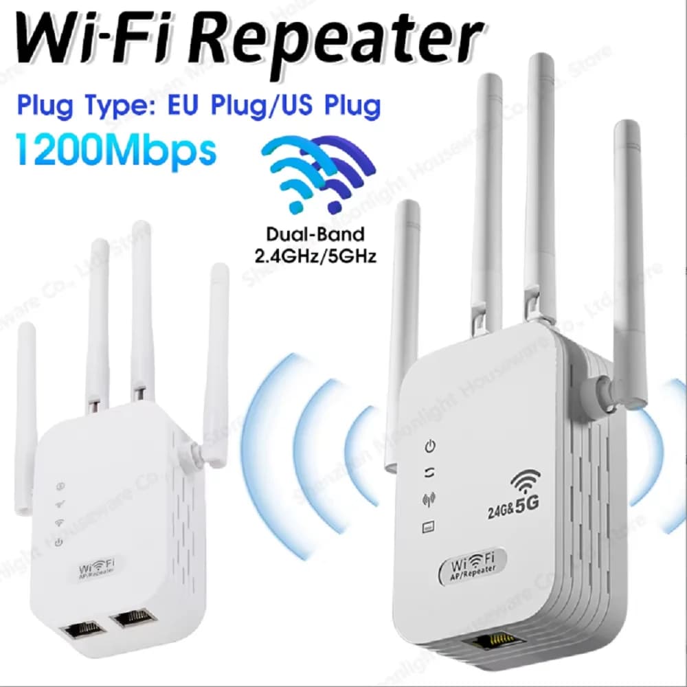 Répéteur WiFi double bande 2,4 GHz/5 GHz, amplificateur de signal WiFi, routeur Gigabit 802.11bgn avec WPS, prise UE/US.