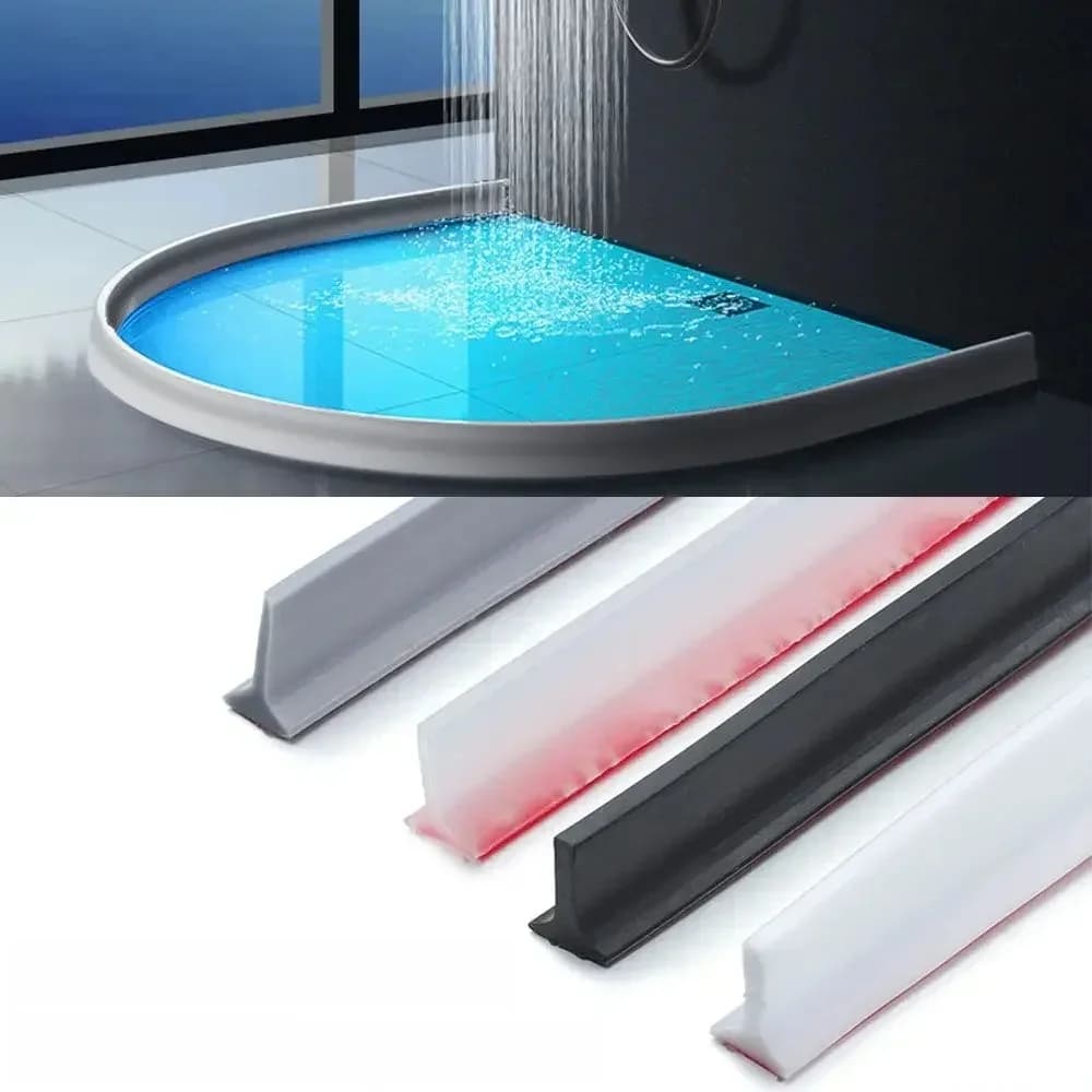 Bande de retenue d'eau en silicone auto-adhésive, flexible et pliable, pour séparation sec/humide, barrière de douche pour salle de bain