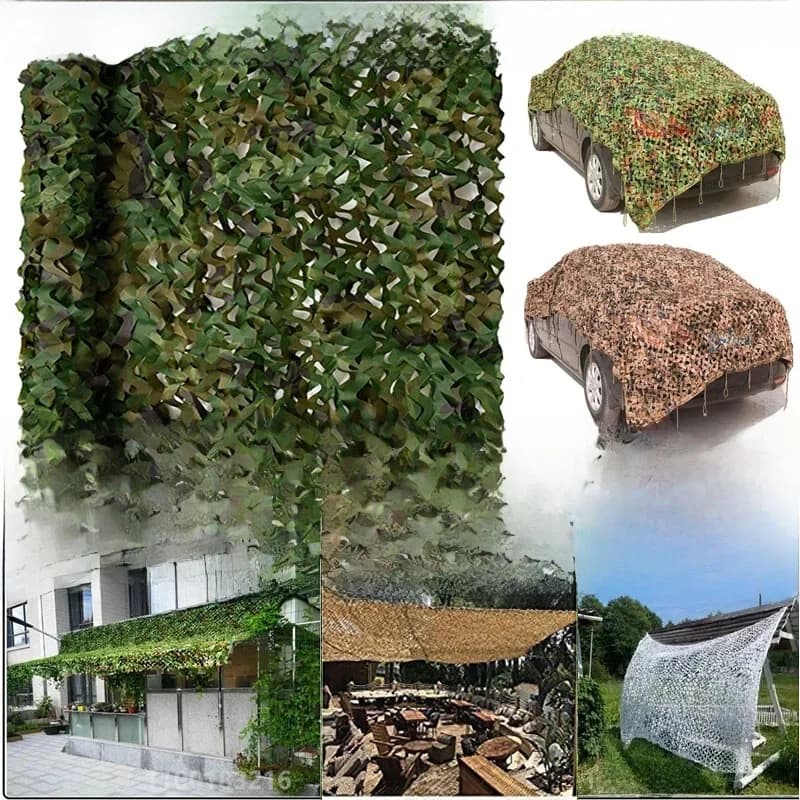 Filet de camouflage pour la chasse, filet de camouflage pour pavillon de jardin, tente de voiture, auvent bleu blanc vert désert beige