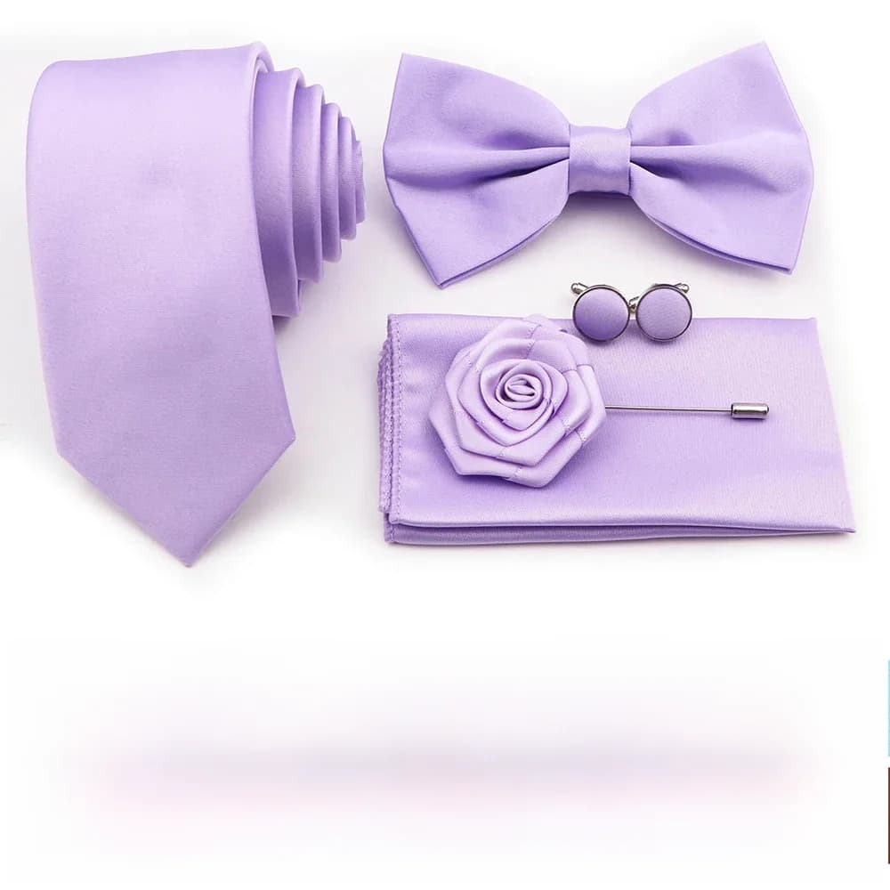 Ensemble de boutons de manchette en polyester pour marié, cravate de la présidence, nœud papillon, broche pour marié imbibé, accessoire de