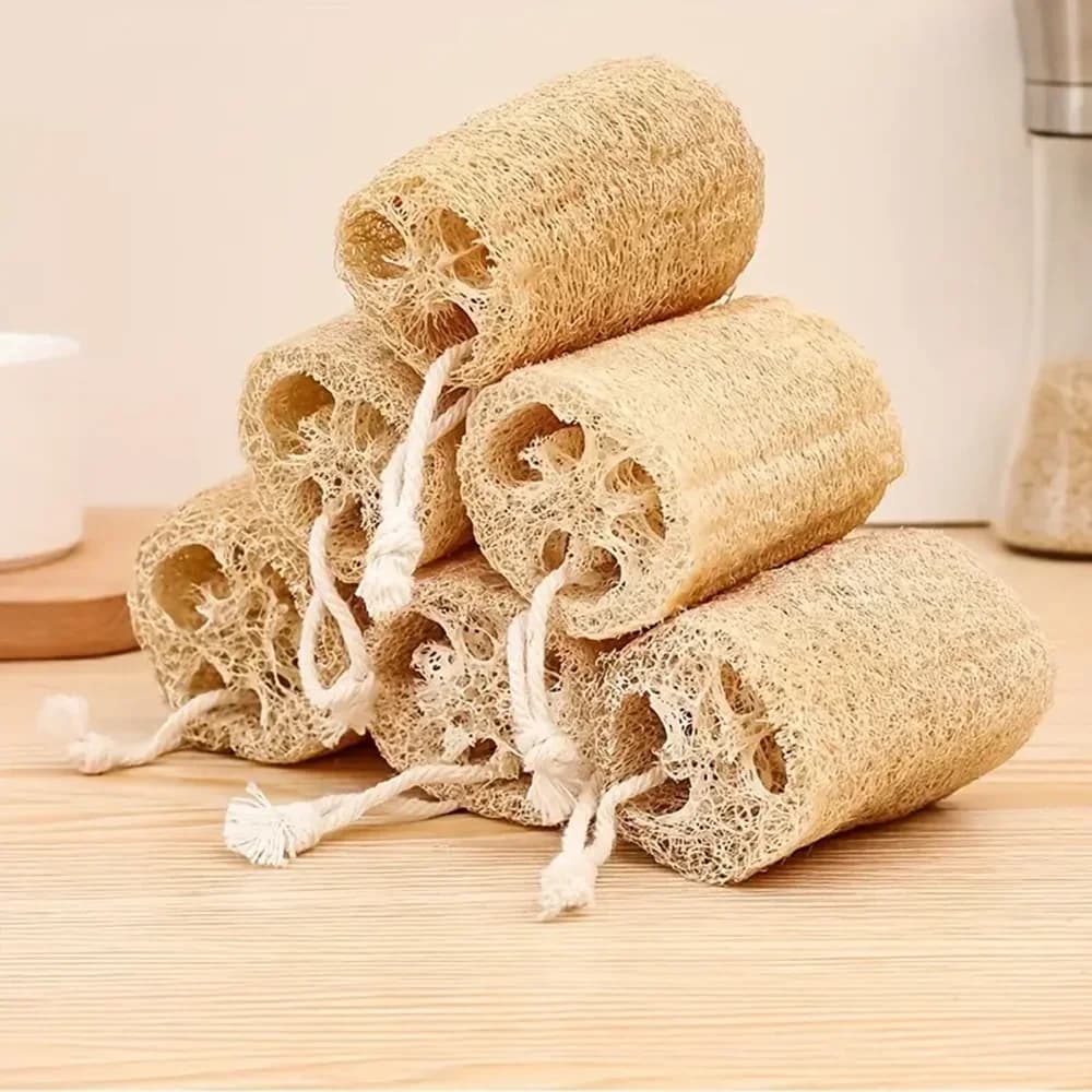 Épurateur corporel exfoliant en luffa égyptien naturel, épurateur de corps en éponge de luffa de douche égyptienne pour femmes et hommes pour le