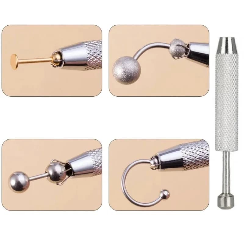 EVISPOL Outil de Prélèvement de Perles à Quatre Griffes, Pince à Pointes pour Diamants et Pierres Précieuses, Pince à Bijoux pour Piercing