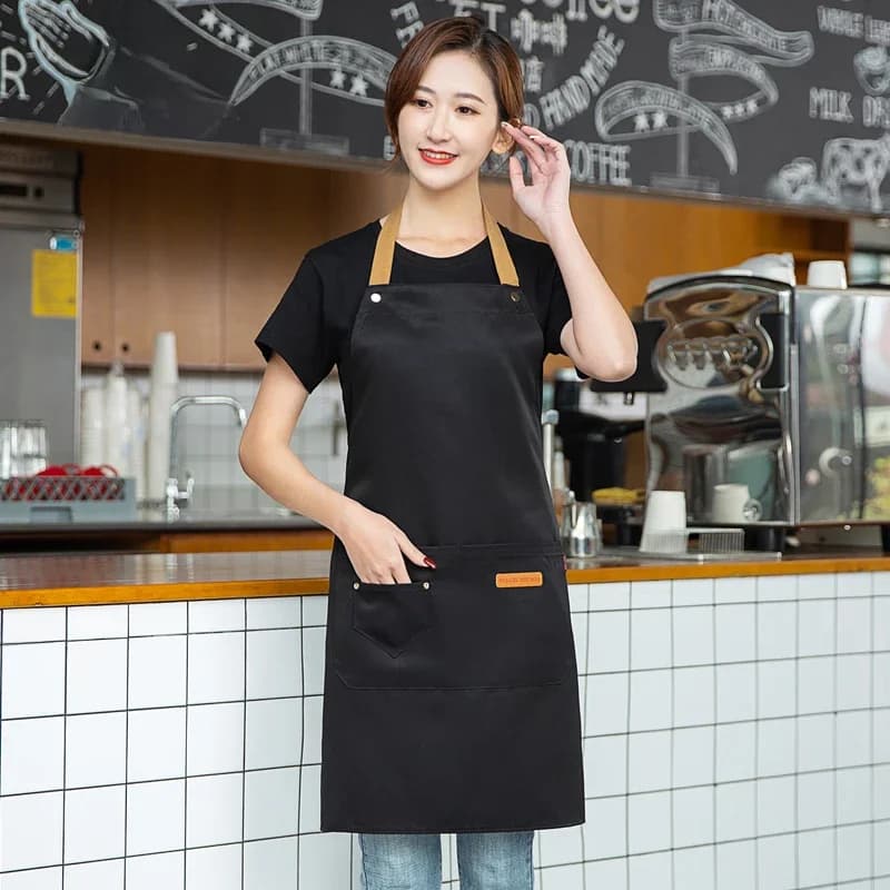 Tablier de cuisine avec Logo personnalisé, Signature, pour hommes et femmes, vêtements de cuisson pour Chef à domicile, imperméables avec poches