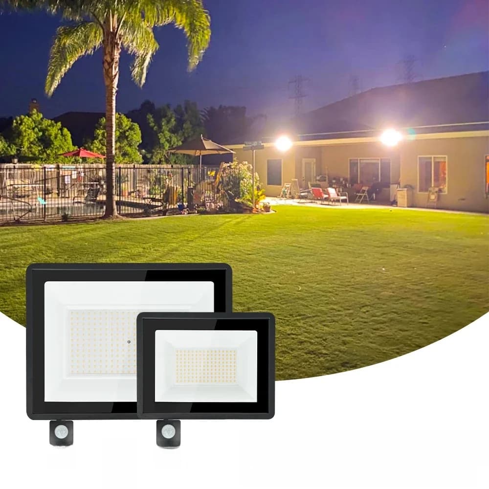 200W LED PIR capteur de mouvement projecteur applique murale extérieure lumière blanche IP66 étanche adapté pour bâtiment façade Parking